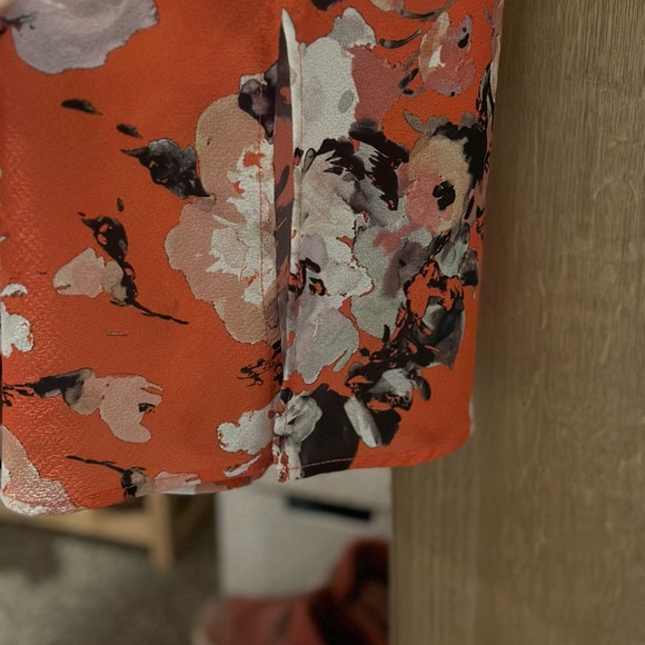 ABS Allen Schwartz, size 6, orange floral print strappy dress - Picture 6 of 6